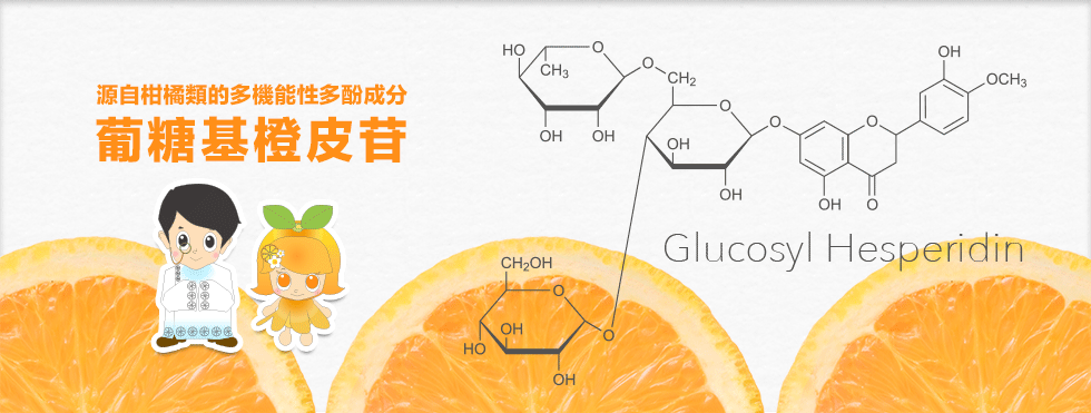 源自柑橘類的多機能性多酚成分 葡糖基橙皮苷